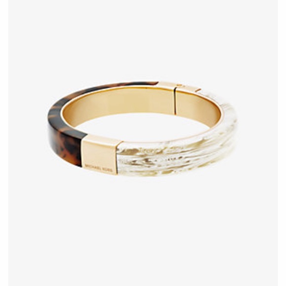 Michael Kors Gold-Tone Color-Blocked Hinge Bracelet - Picture 2 of 5